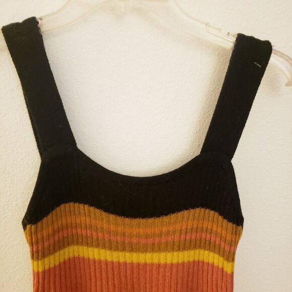 Madewell Viscose/Wool/Angora Blend Striped Sleeveless Midi Dress Size M EUC - Picture 4 of 9